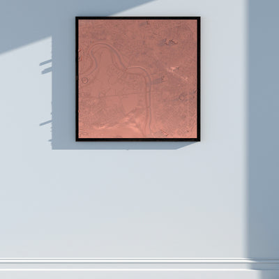 Custom 36" x 36" Copper Finish Model (38" x 38" Framed) - Harvard Campus & Surrounding Area